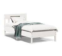 BOWEKAM Letti & Accessori-Letti & Telaio letto senza materasso Bianco 75x190 cm Singolo Piccolo Legno di pino massello