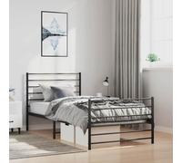 BOWEKAM Letti e accessori - Letti e strutture letto - Struttura letto in metallo senza materasso con pediera, 100 x 200 cm, colore: nero