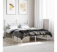 BOWEKAM Letti e accessori - Letti e strutture letto - Struttura letto in metallo senza materasso con testiera bianca, 135 x 190 cm