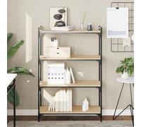 BOWEKAM Libreria e mensole a 4 ripiani in rovere Sonoma 80x30x120 cm legno ingegnerizzato