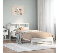 BOWEKAM Libreria letto senza materasso bianco 75x190 cm singolo piccolo legno massello pino