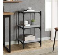 BOWEKAM Librerie & Scaffali a Piano-Libreria Armadietto Libro Grigio Sonoma 40x33x70,5 cm Legno Ingegnerizzato e Acciaio
