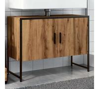 BOWEKAM Mobile Lavandino Bagno Rovere Artigianale 80x33x60 cm Legno Ingegnerizzato
