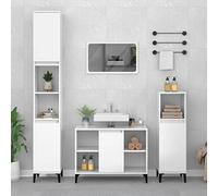 BOWEKAM Mobile sottolavello bianco lucido 80x33x60 cm in legno ingegnerizzato