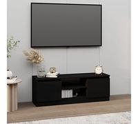 BOWEKAM Mobile TV con anta nera 102 x 30 x 36 cm per casa e giardino