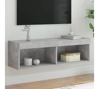 BOWEKAM Mobile TV con luci LED grigio cemento 100 x 30 x 30 cm - Mobile, centri di intrattenimento e supporti TV