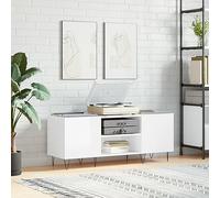 BOWEKAM Mobiletto per dischi in legno ingegnerizzato bianco lucido 121x38x48 cm