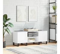 BOWEKAM Mobiletto per dischi in legno ingegnerizzato bianco lucido 121x38x48 cm