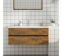 BOWEKAM Mobiletto per lavello in rovere fumé 100 x 38,5 x 45 cm Ingegnerizzato Mobili Mobili Set di mobili da bagno