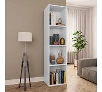 BOWEKAM Mobiletto per libri, TV bianco, 36 x 30 x 143 cm, in legno ingegnerizzato, scaffali, librerie e mensole