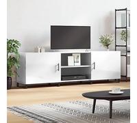 BOWEKAM Mobiletto per TV e centri di intrattenimento in legno laccato bianco, 150 x 30 x 50 cm