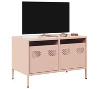 BOWEKAM Mobiletto per TV in acciaio laminato a freddo, 68 x 39 x 43,5 cm, colore: rosa