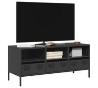 BOWEKAM Mobiletto porta TV in acciaio laminato a freddo, 101,5 x 39 x 43,5 cm, colore: nero