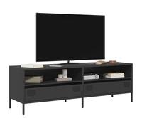 BOWEKAM Mobiletto porta TV in acciaio laminato a freddo, 135 x 39 x 43,5 cm, colore: nero