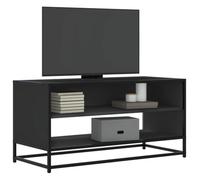 BOWEKAM Mobiletto porta TV in legno e metallo, 91 x 40 x 46 cm, colore: nero