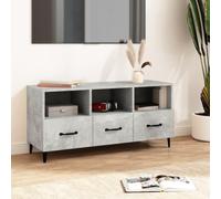 BOWEKAM Mobiletto porta TV in legno impiallacciato grigio cemento 102 x 35 x 50 cm