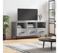 BOWEKAM Mobiletto porta TV in legno impiallacciato grigio cemento 102 x 36 x 50 cm