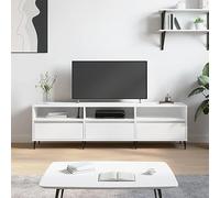 BOWEKAM Mobiletto porta TV in legno ingegnerizzato bianco 150 x 30 x 44,5 cm