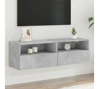 BOWEKAM Mobiletto TV a parete in cemento grigio 100 x 30 x 30 cm in legno ingegnerizzato