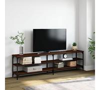 BOWEKAM Mobiletto TV in rovere marrone 180 x 30 x 50 cm legno e metallo