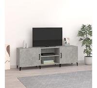 BOWEKAM Mobiletto TV per casa e giardino, 150 x 30 x 50 cm, in legno ingegnerizzato, colore: grigio cemento