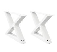 BOWEKAM Mobili, accessori da tavolo, gambe del tavolo, gambe del tavolino da caffè, 2 pezzi, bianco, 50 x (30-31,3) cm in acciaio