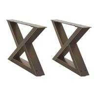 BOWEKAM Mobili, accessori da tavolo, gambe del tavolo, gambe del tavolino da caffè, 2 pezzi in acciaio naturale 50 x (30-31,3) cm