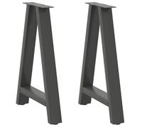 BOWEKAM Mobili, accessori da tavolo, gambe del tavolo, gambe del tavolino da caffè, a forma di A, 2 pezzi antracite, 60 x (72-73) cm in acciaio
