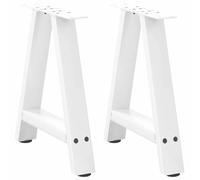 BOWEKAM Mobili, accessori da tavolo, gambe del tavolo, gambe del tavolino da caffè a forma di A, 2 pezzi bianchi, 50 x (42-43) cm in acciaio