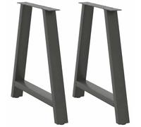 BOWEKAM Mobili, accessori da tavolo, gambe del tavolo, gambe del tavolino da caffè, a forma di A, 2 pezzi, antracite, 80 x (72-73) cm in acciaio