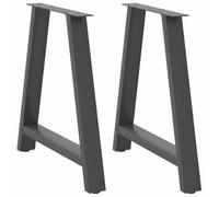 BOWEKAM Mobili, accessori da tavolo, gambe del tavolo, gambe del tavolino da caffè, a forma di A, 2 pezzi antracite, 70 x (72-73) cm in acciaio