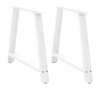 BOWEKAM Mobili, accessori da tavolo, gambe del tavolo, gambe del tavolino da caffè a forma di A, 2 pezzi bianchi, 100 x (72-73) cm in acciaio