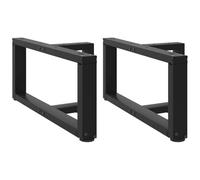 BOWEKAM Mobili, accessori da tavolo, gambe del tavolo, gambe del tavolino da caffè, a forma di T, 2 pezzi, nero, 70 x 25 x (30-31) cm, acciaio