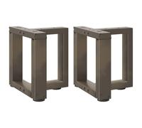 BOWEKAM Mobili, accessori da tavolo, gambe del tavolo, gambe del tavolino da caffè, a forma di T, 2 pezzi in acciaio naturale 30 x 25 x (30-31) cm