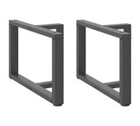 BOWEKAM Mobili, accessori da tavolo, gambe del tavolo, gambe del tavolino da caffè, a forma di T, 2 pezzi, antracite, 60 x 25 x (42-43) cm, acciaio