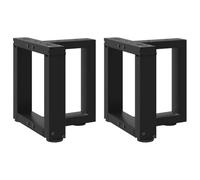 BOWEKAM Mobili, accessori da tavolo, gambe del tavolo, gambe del tavolino da caffè, a forma di T, 2 pezzi, nero, 30 x 25 x (30-31) cm, acciaio
