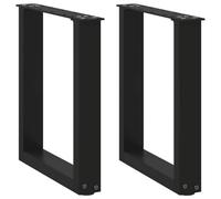 BOWEKAM Mobili, accessori da tavolo, gambe del tavolo, gambe del tavolino da caffè a forma di U, 2 pezzi neri, 28 x (42-43) cm in acciaio