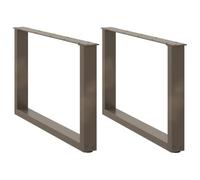 BOWEKAM Mobili, accessori da tavolo, gambe del tavolo, gambe del tavolino da caffè a forma di U, 2 pezzi in acciaio naturale 70 x (42-43) cm acciaio