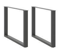 BOWEKAM Mobili, accessori da tavolo, gambe del tavolo, gambe del tavolino da caffè a forma di U, 2 pezzi antracite 100 x (72-73) cm acciaio