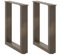 BOWEKAM Mobili, accessori da tavolo, gambe del tavolo, gambe del tavolino da caffè a forma di U, 2 pezzi in acciaio naturale 38 x (42-43) cm acciaio