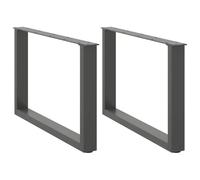 BOWEKAM Mobili, accessori da tavolo, gambe del tavolo, gambe del tavolino da caffè a forma di U, 2 pezzi antracite 70 x (42-43) cm acciaio