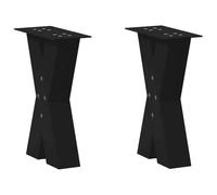 BOWEKAM Mobili, accessori da tavolo, gambe del tavolo, gambe del tavolino da caffè a forma di X, 2 pezzi, nero, 28 x (42-43) cm, acciaio