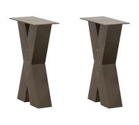 BOWEKAM Mobili, accessori da tavolo, gambe del tavolo, gambe del tavolino da caffè a forma di X, 2 pezzi in acciaio naturale 38 x (42-43) cm acciaio