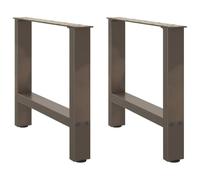 BOWEKAM Mobili, accessori da tavolo, gambe del tavolo, gambe del tavolino da caffè in acciaio naturale, 2 pezzi 60 x (42-43) cm acciaio