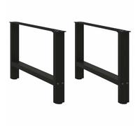 BOWEKAM Mobili, accessori da tavolo, gambe del tavolo, gambe del tavolino da caffè, nero, 2 pezzi 70 x (42-43) cm in acciaio