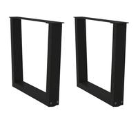 BOWEKAM Mobili, accessori da tavolo, gambe del tavolo, gambe del tavolo da pranzo a forma di V, 2 pezzi, nero, 60 x (42-43,3 cm) in acciaio