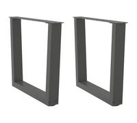 BOWEKAM Mobili, accessori da tavolo, gambe del tavolo, gambe del tavolo da pranzo a forma di V, 2 pezzi, antracite, 50 x (42-43,3) cm, acciaio