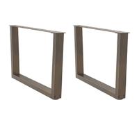 BOWEKAM Mobili, accessori da tavolo, gambe del tavolo, gambe del tavolo da pranzo a forma di V, 2 pezzi in acciaio naturale 70 x (42-43,3) cm acciaio