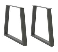 BOWEKAM Mobili, accessori da tavolo, gambe del tavolo, gambe del tavolo da pranzo a forma di V, 2 pezzi, antracite, 80 x (72-73,3) cm, acciaio