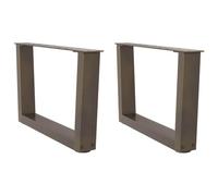 BOWEKAM Mobili, accessori da tavolo, gambe del tavolo, gambe del tavolo da pranzo a forma di V, 2 pezzi in acciaio naturale 50 x (30-31,3) cm